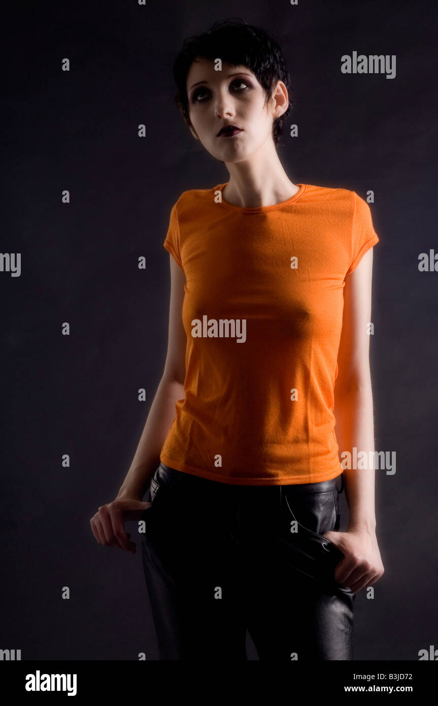 Orange t shirt and black pants Outlet