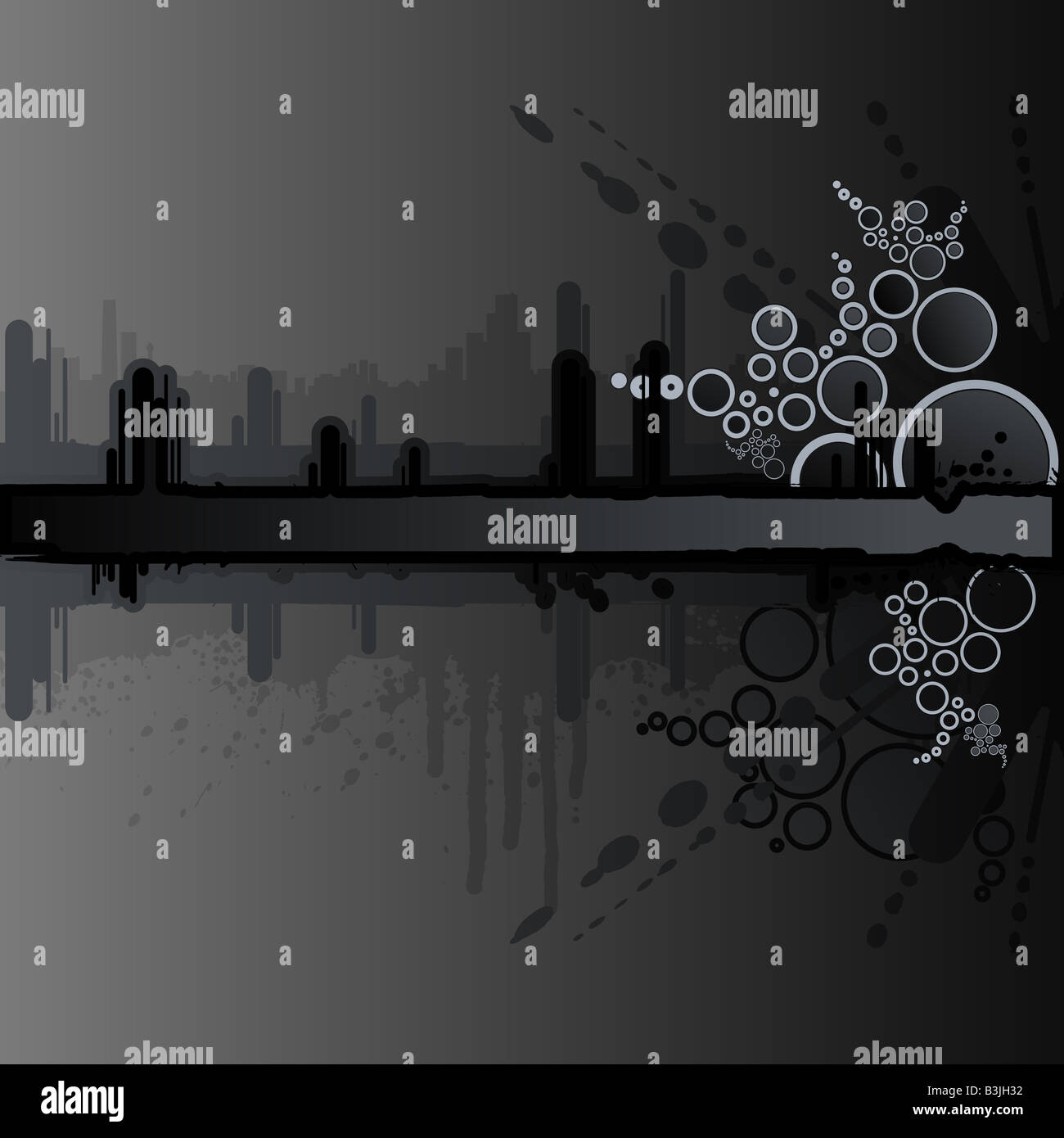 Vector illustration of a grunge and retro dark black background with ...