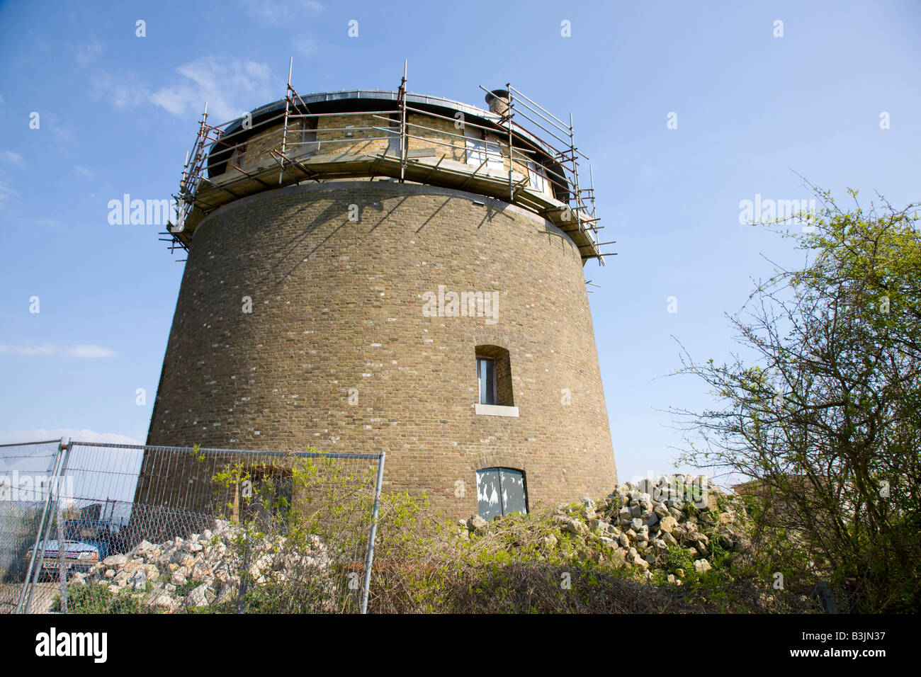 Martello Tower a military structure undergoing conversion into a residential dwelling Stock Photo