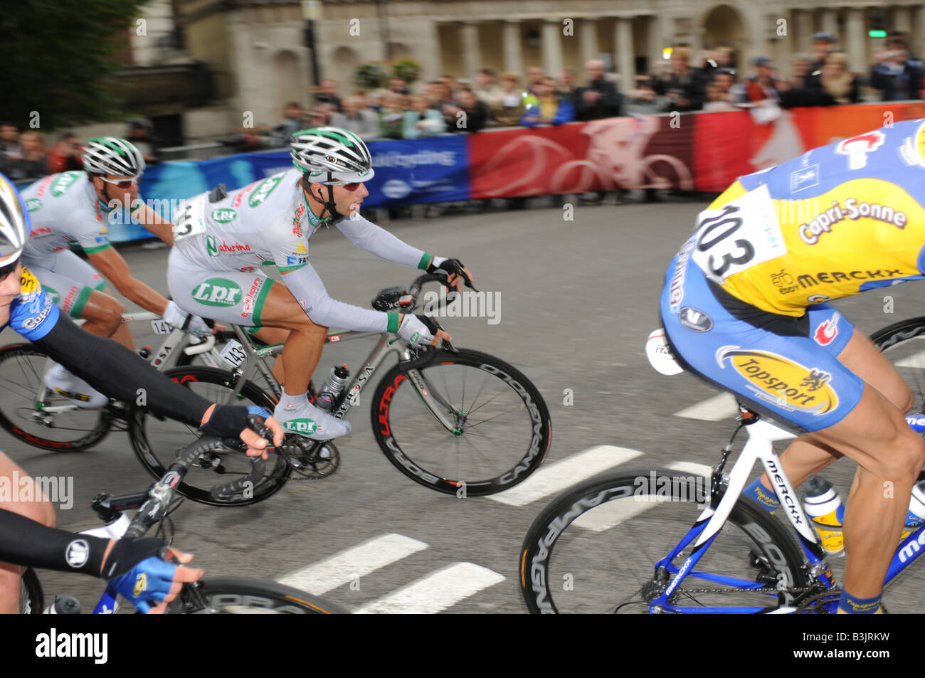 riders in the tour of britain road race in london on stage 1 2008 Stock Photo