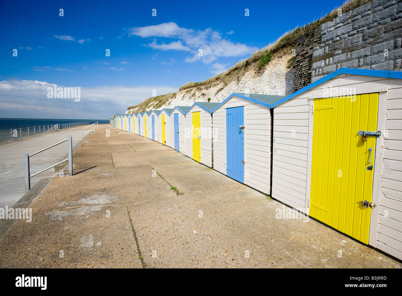Row of beach huts in Westgate on Sea near Margate Kent Stock Photo Alamy