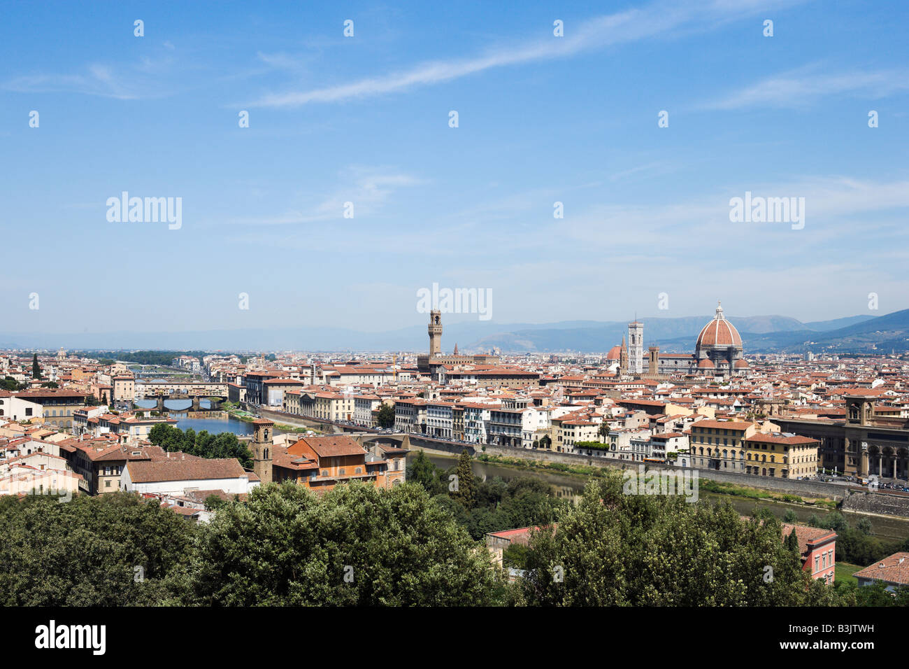 View over the city from Piazzale Michelangelo, Florence, Tuscany, Italy Stock Photo