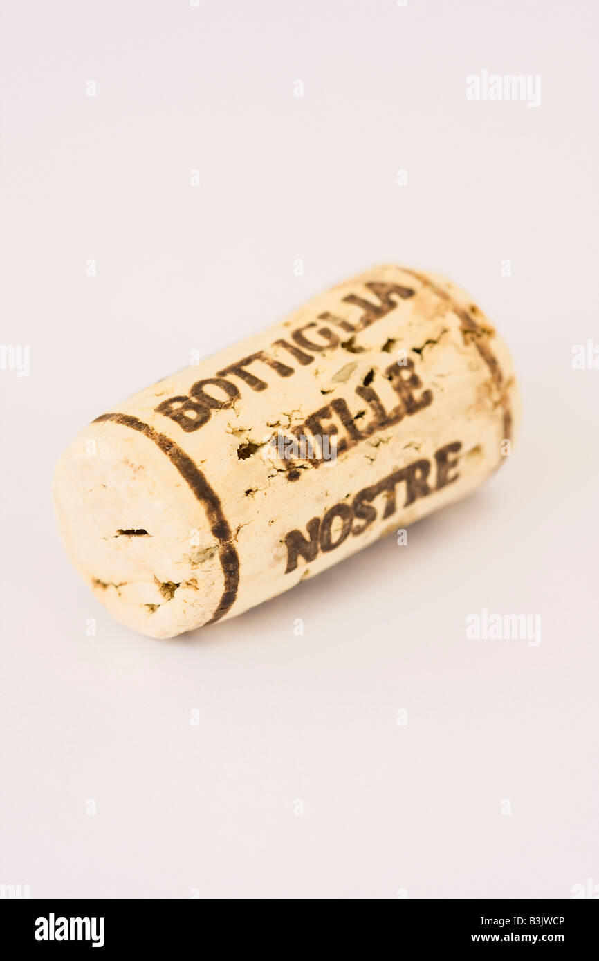 Real wine bottle cork Stock Photo