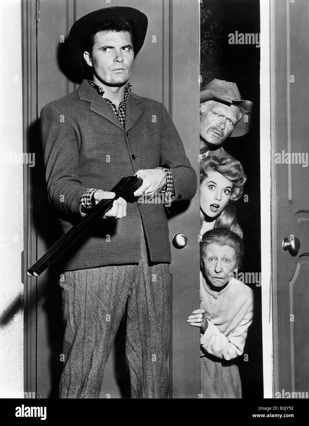 the-beverly-hillbillies-us-tv-series-with-max-baer-with-gun-and-in-B3JY5E.jpg