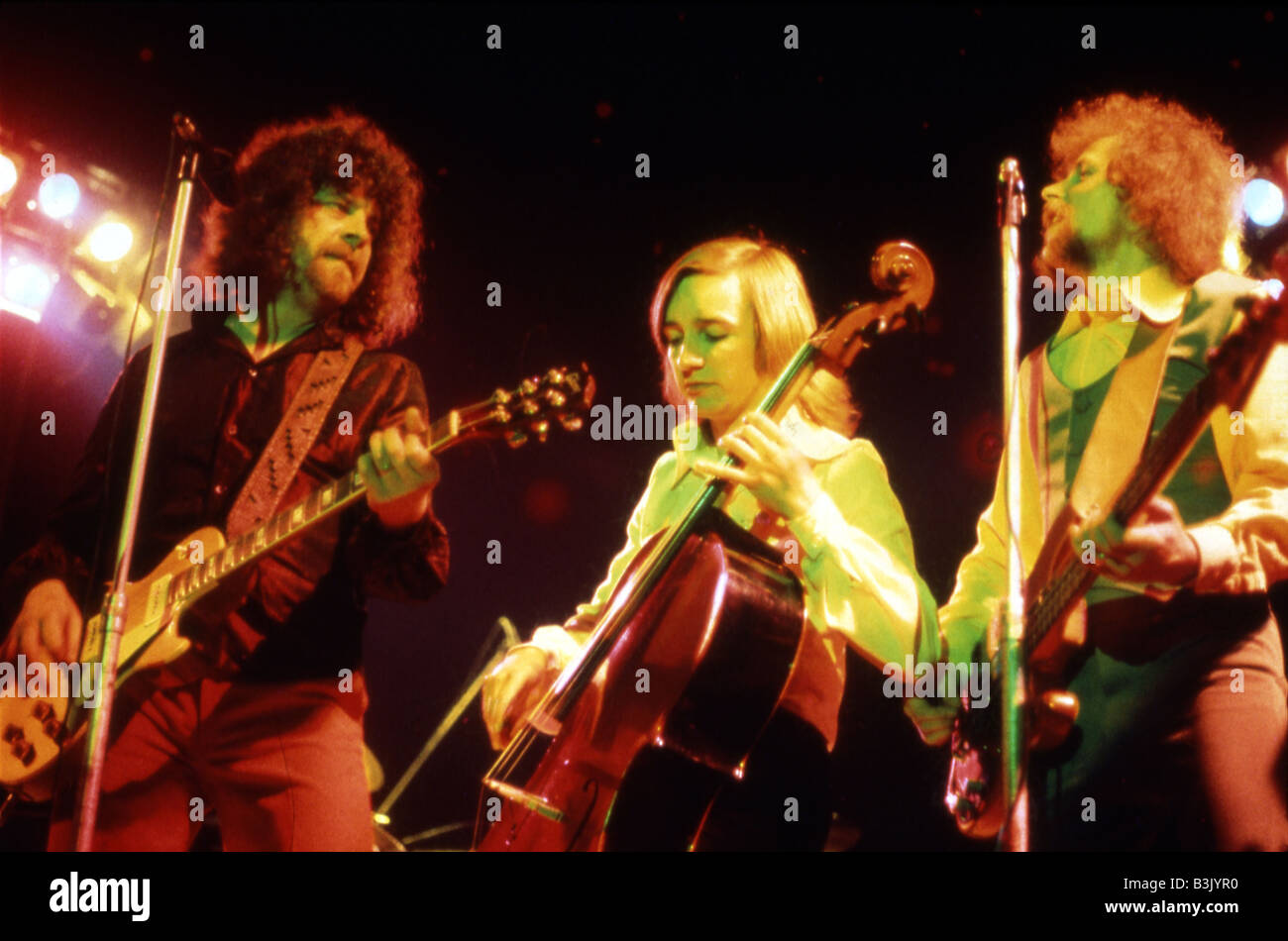 ELECTRIC LIGHT ORCHESTRA (ELO) UK rock group about 1977 with Jeff Lynne at left Stock Photo