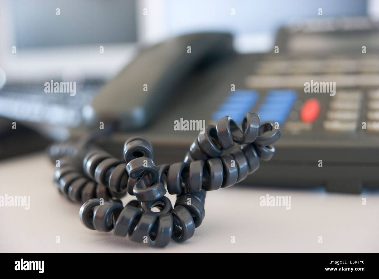 Shot of a telephone cord Stock Photo