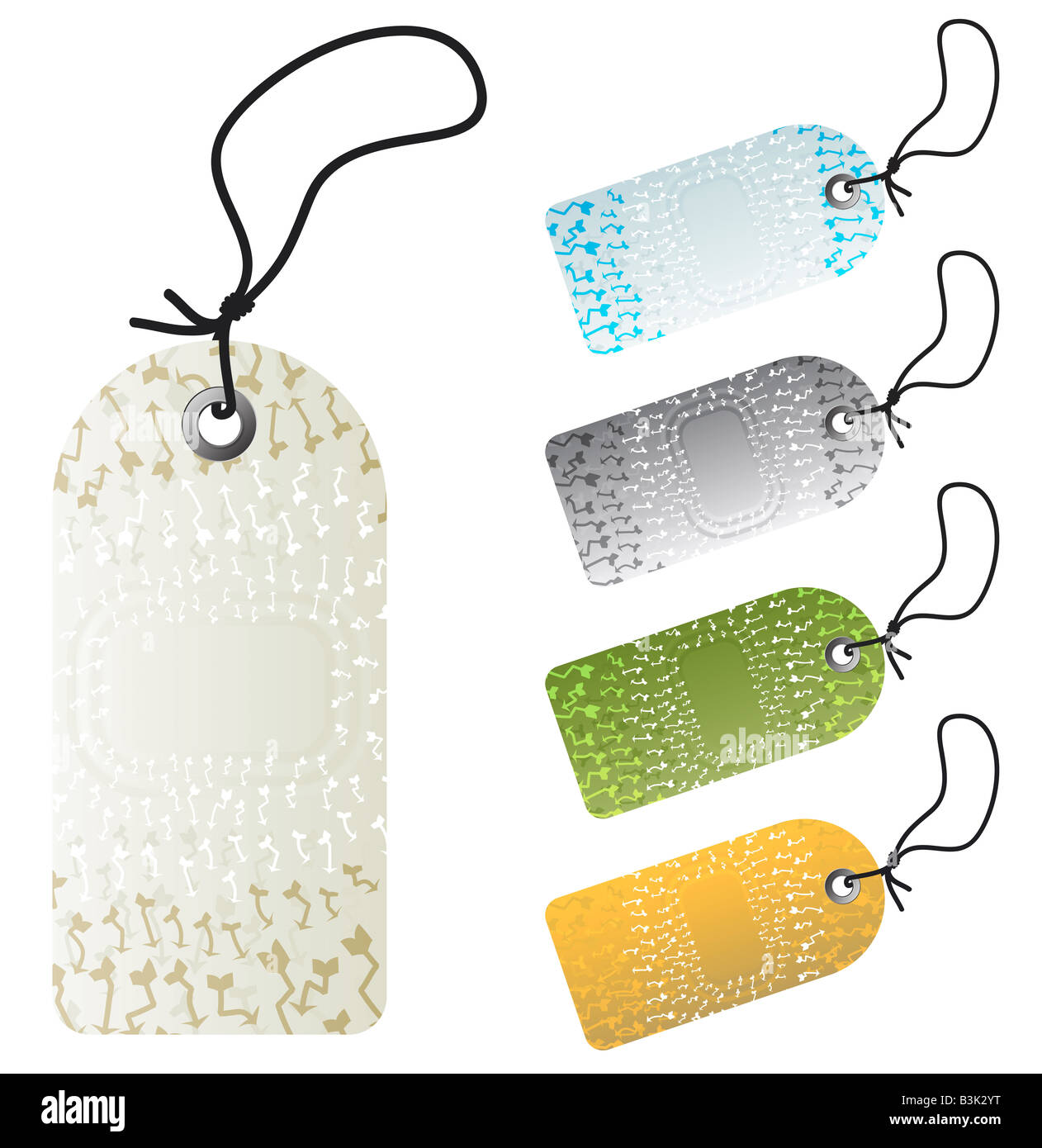 Vector illustration of mildly colored arrows design tags or labels