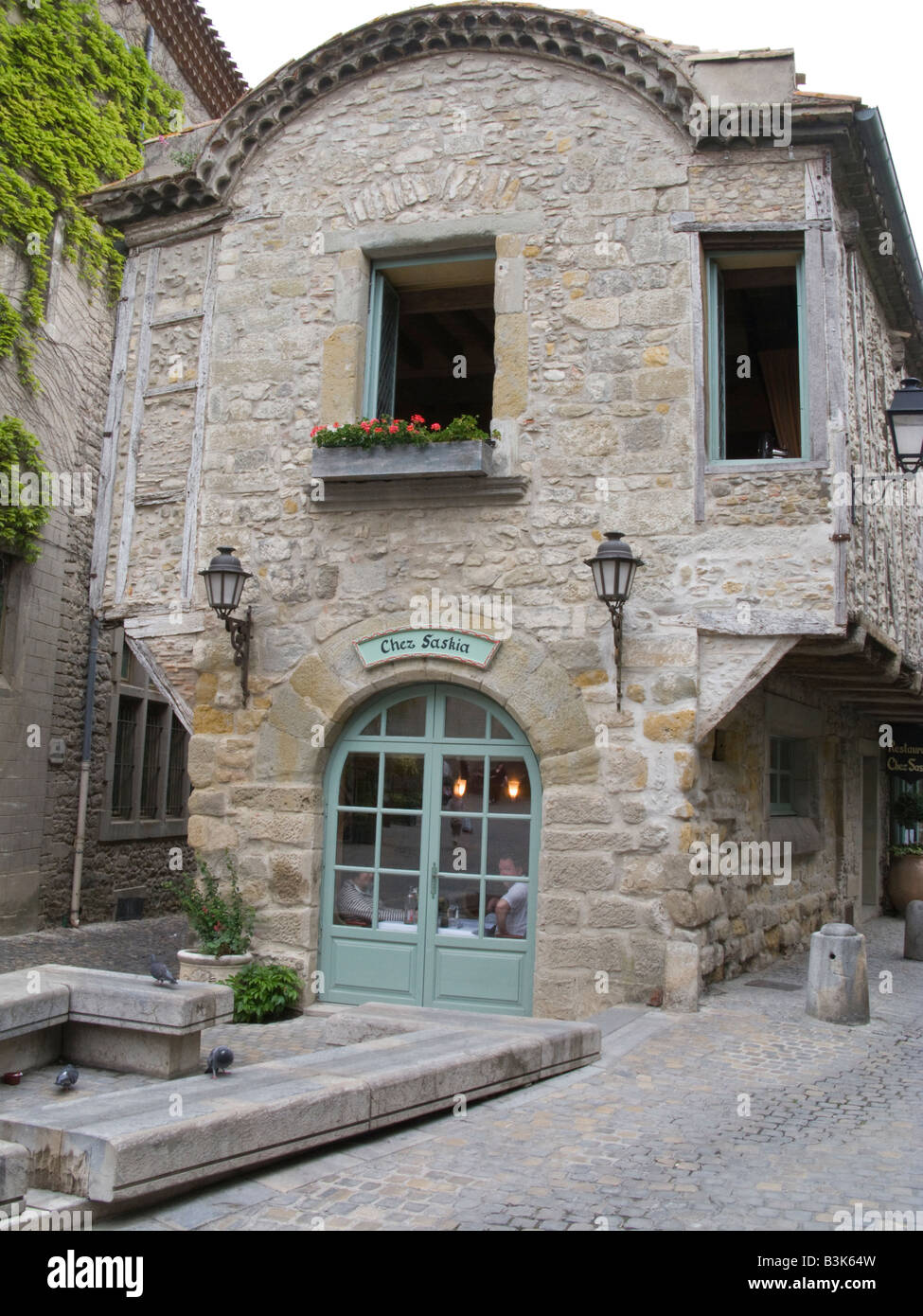 Restaurant Chez Saskia, Carcassone, France Stock Photo - Alamy