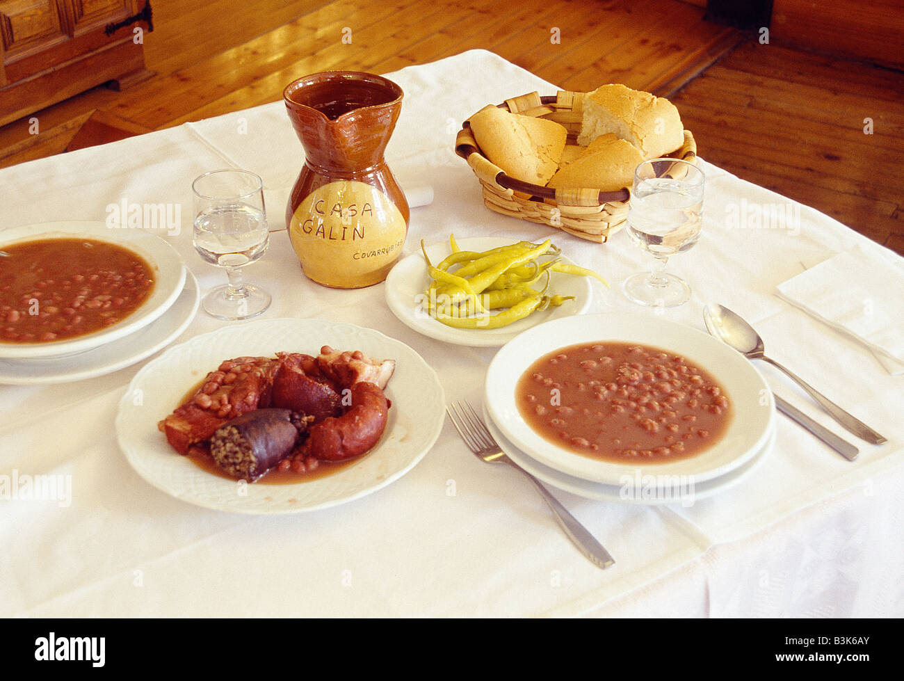 Olla podrida. Typical dish of Covarrubias. Burgos province. Castile Leon. Spain. Stock Photo