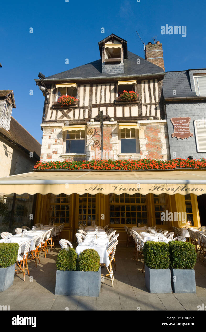 Restaurant Au Vieux Honfleur, Normandy, France Stock Photo Alamy