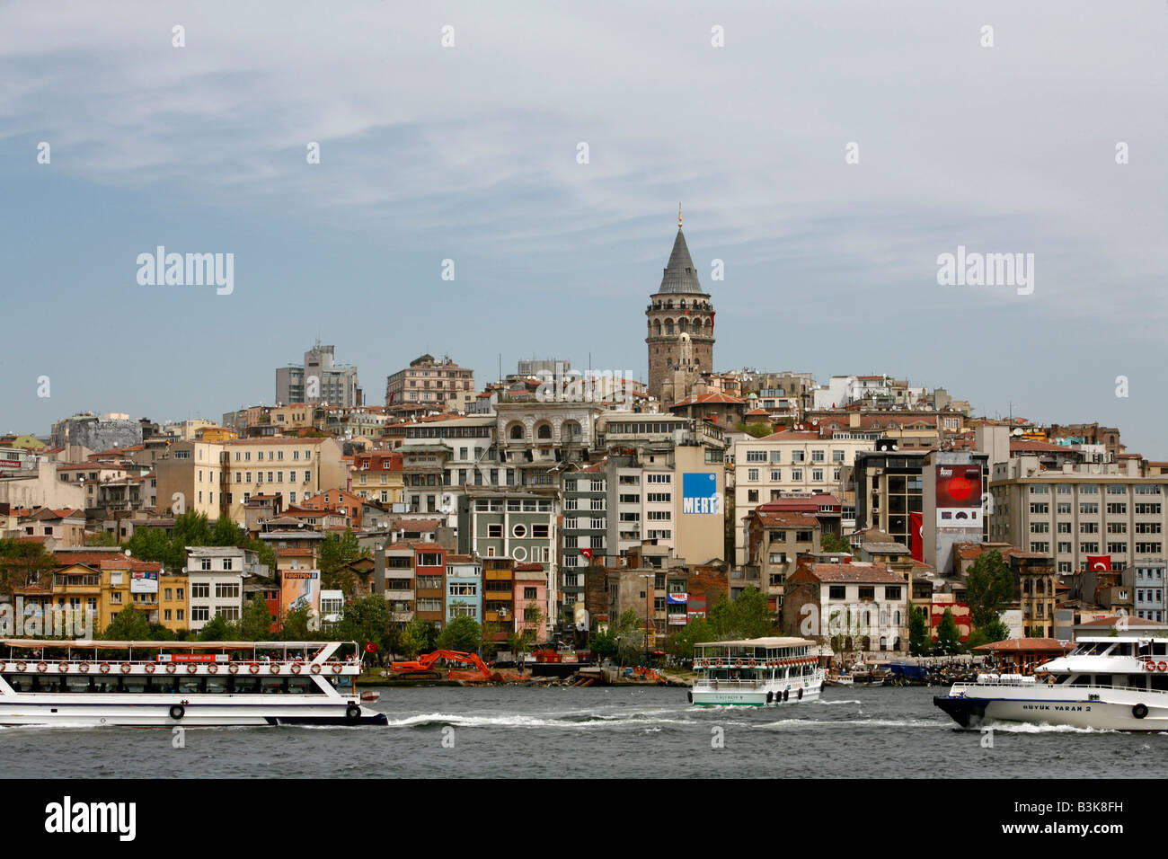 May 2008 - City view over the Beyoglu quarter and the Galata tower Istanbul Turkey Stock Photo
