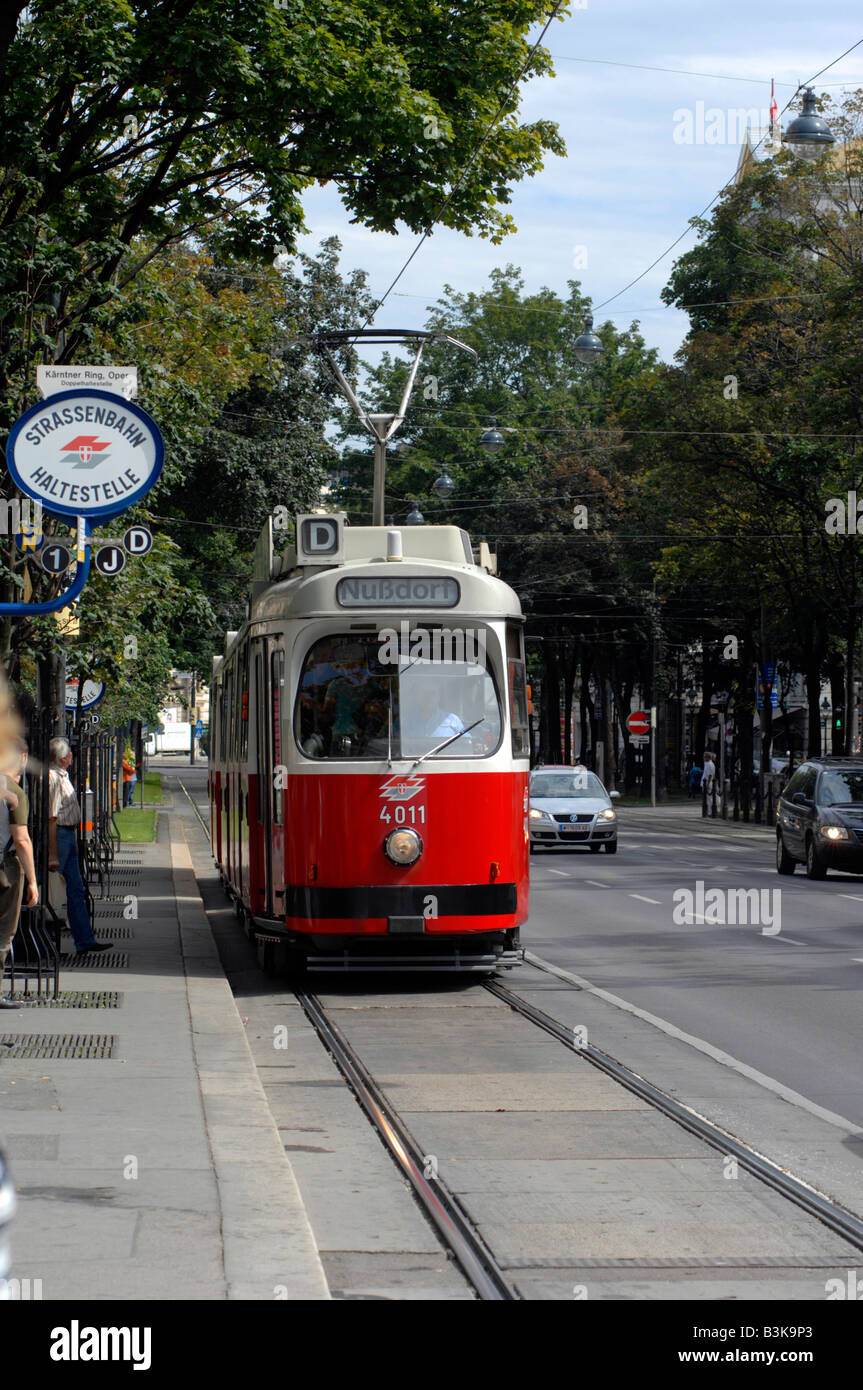 Old style tram, Vienna, Austria Stock Photo