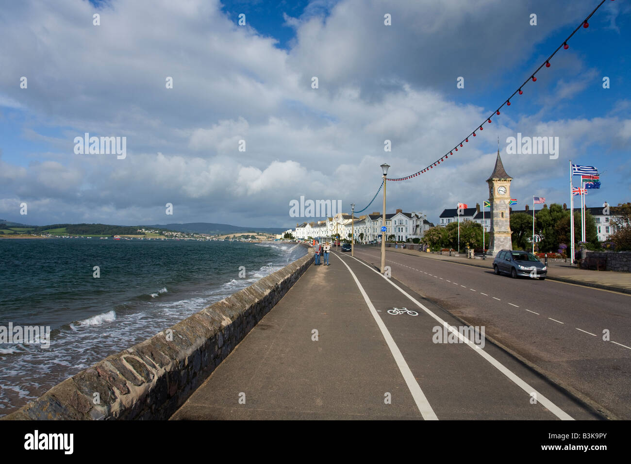 Exmouth seafront and promenade on a sunny summers day Devon England United Kingdom GB Great Britain British Isles Europe EU Stock Photo