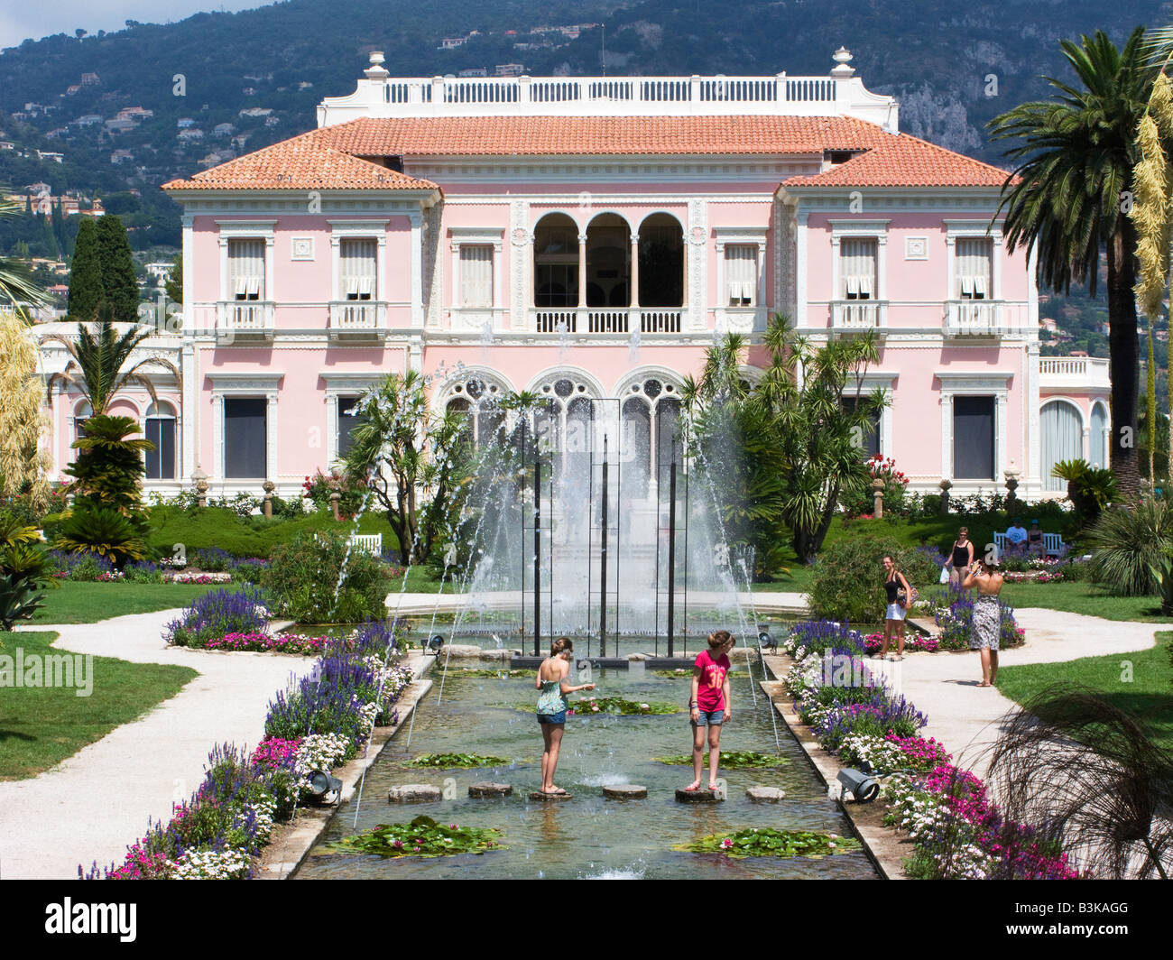 The Gardens and Villa of Ephrussi de Rothschild on Cap Ferrat near Nice, Cote d Azur Provence of France Stock Photo