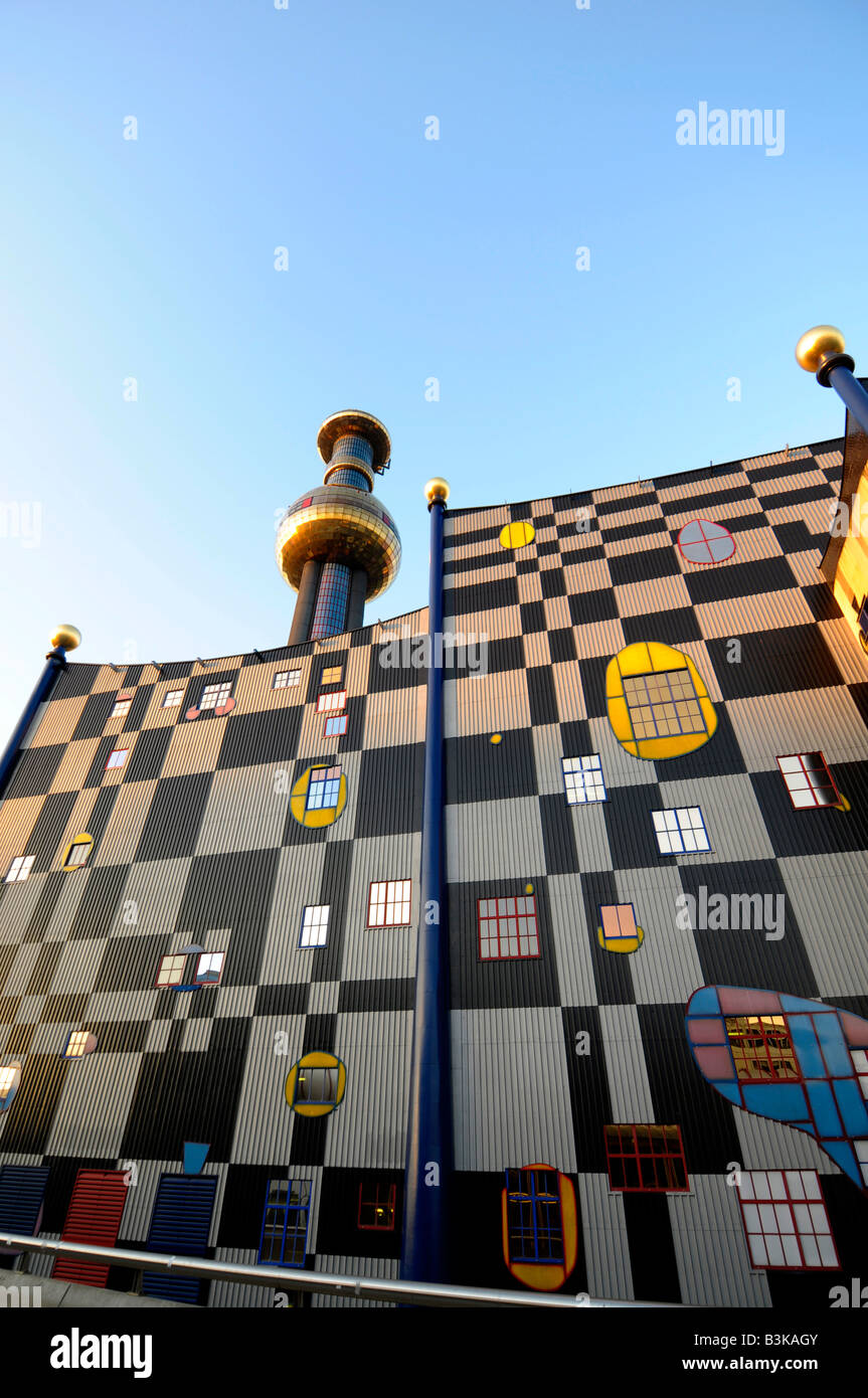 The waste incinerator and power station Hundertwasser Power Plant at Spittelau, Vienna, Austria Stock Photo