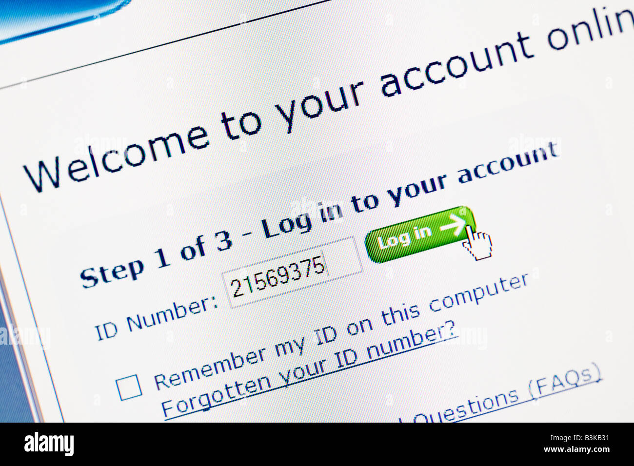 Online banking secure log on screens Stock Photo