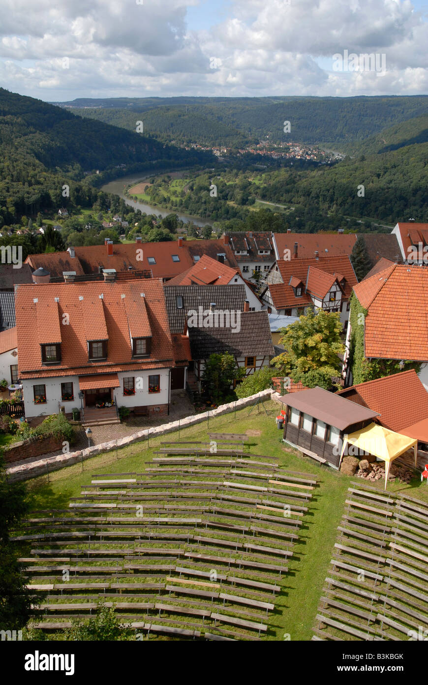 Open air theater at Feste Dilsberg, above the River Neckar near