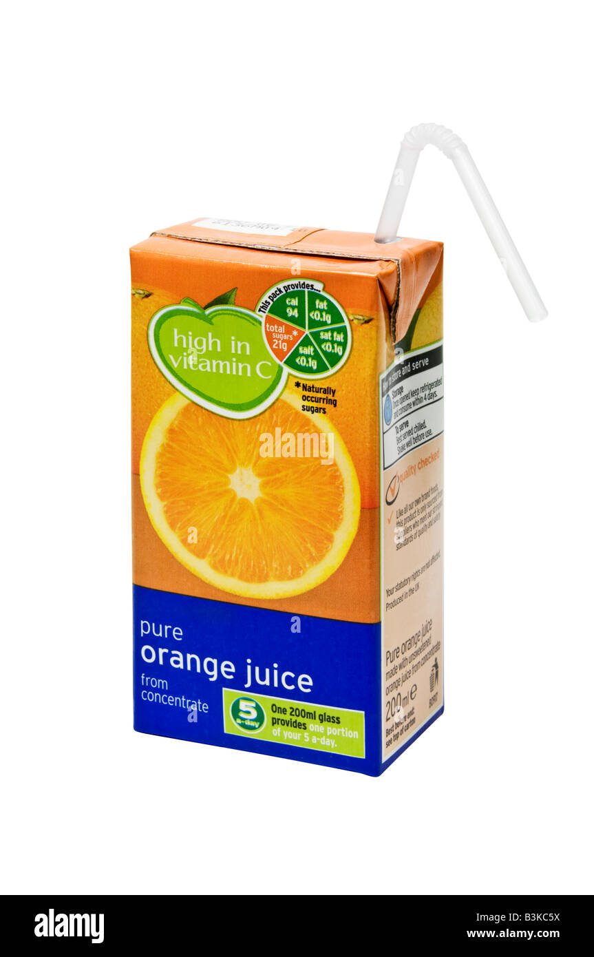 small orange juice drink carton box Stock Photo: 19480998 - Alamy