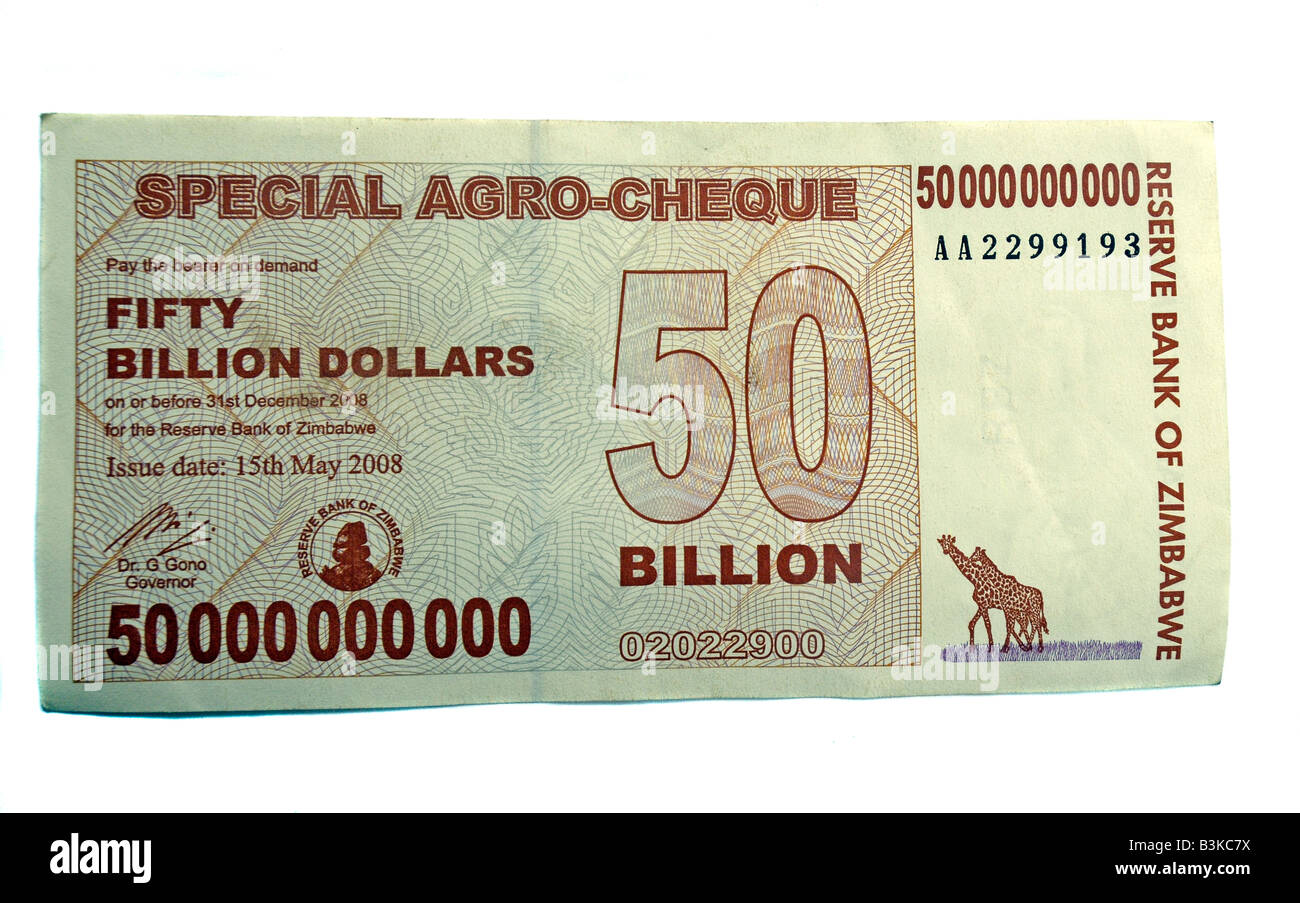 50 x Zimbabwe 50 Billion dollar agro cheque banknotes-1/2 bundle 