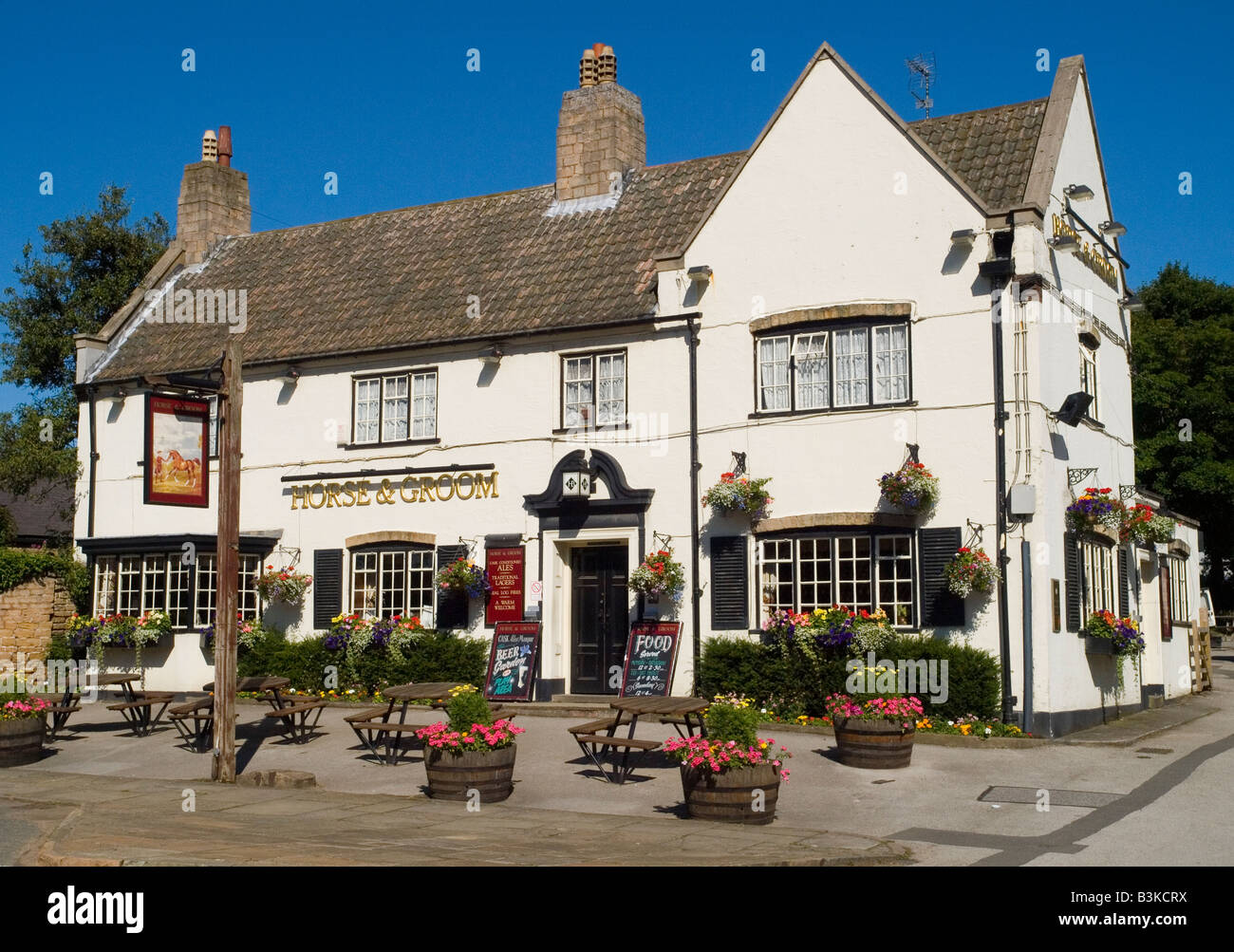 The Horse & Groom public house in the village of Linby, Nottinghamshire England UK Stock Photo