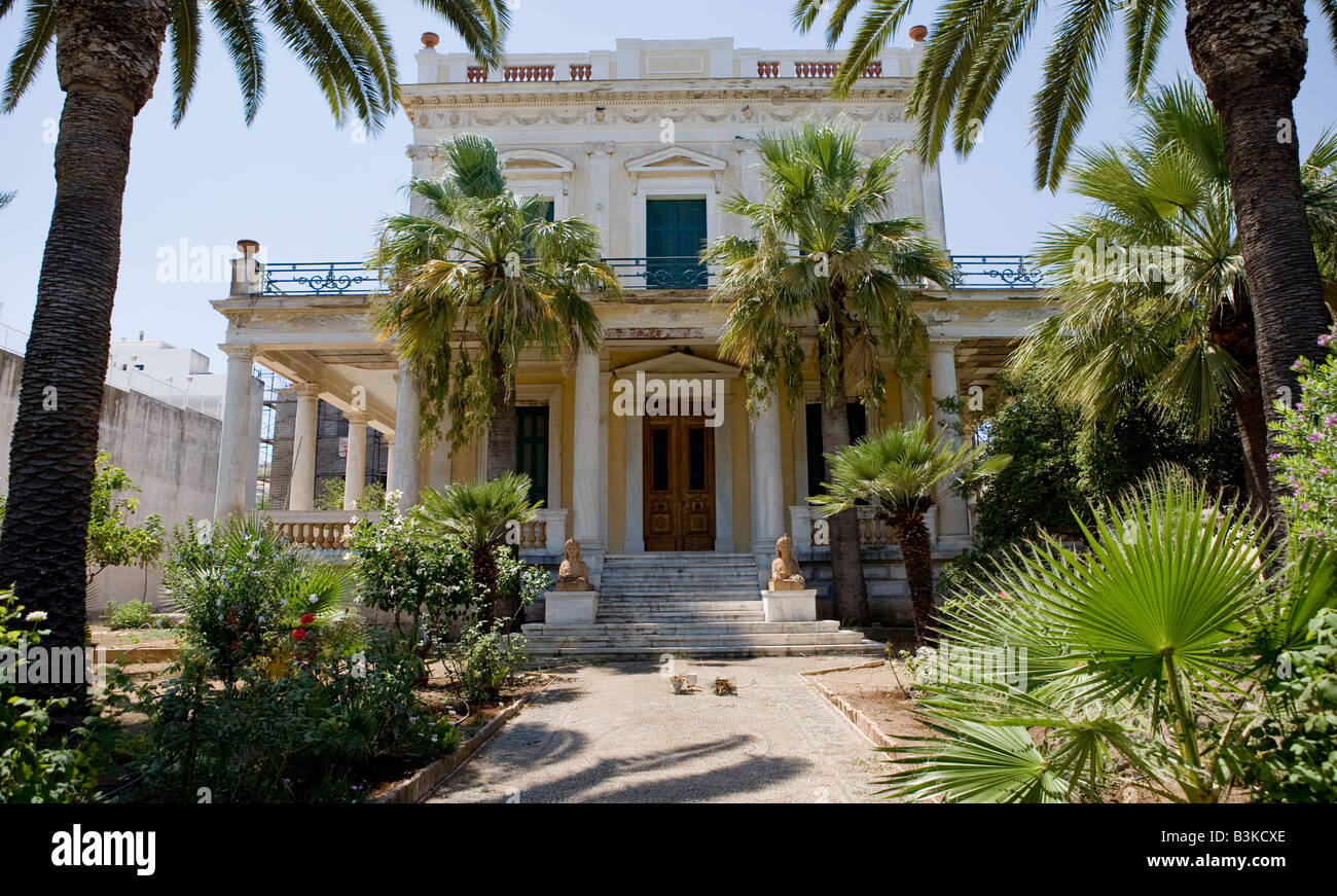Classic Italian Style 18thC Villa Spetses Greek Islands Hellas Stock Photo