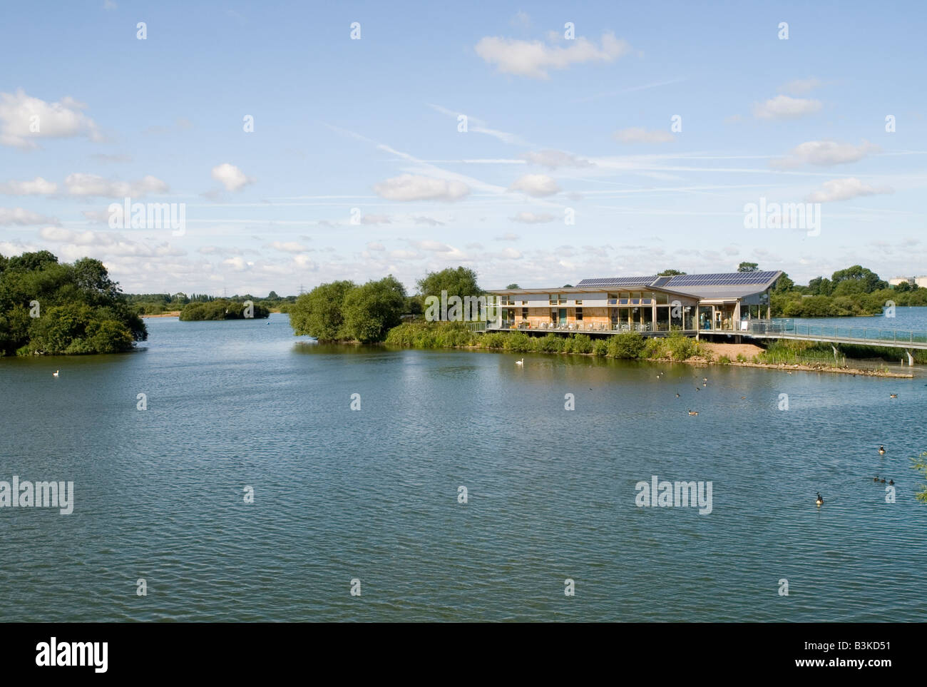 The Visitors Centre and Pond at Attenborough Nature Reserve, near