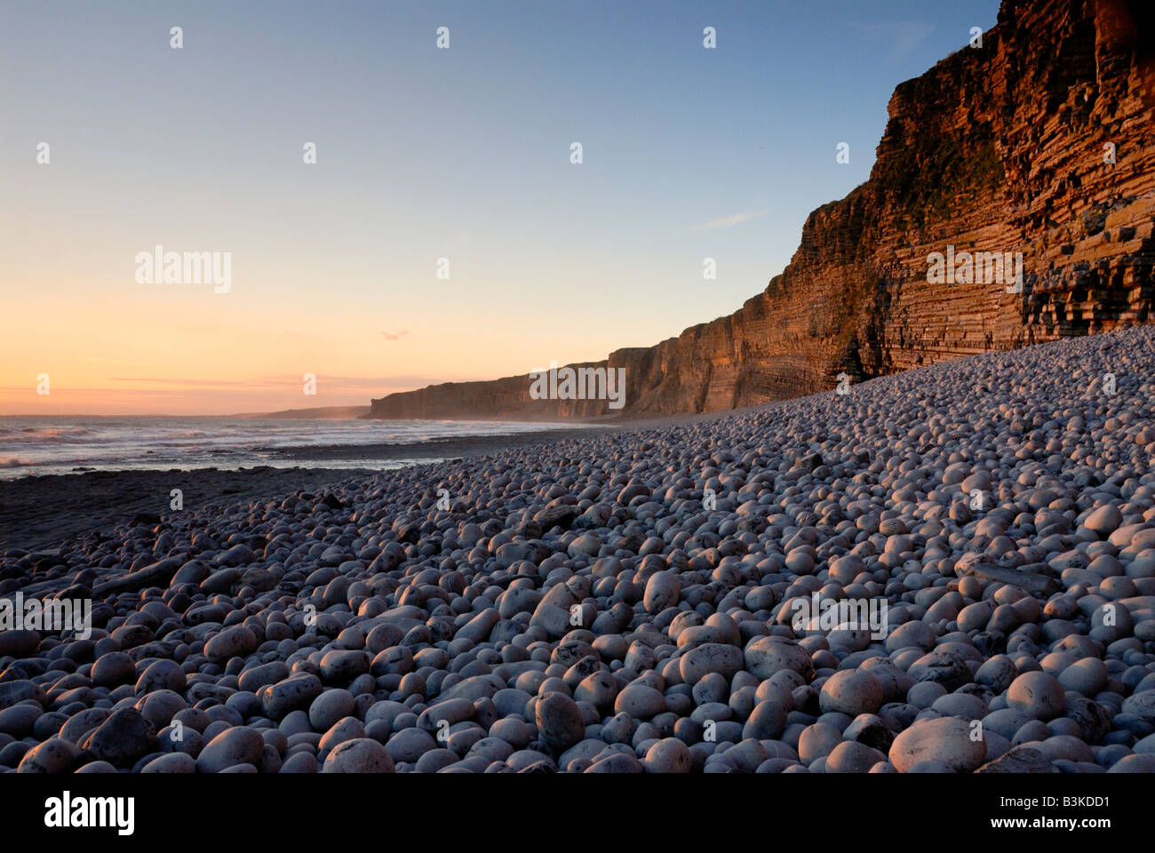 Nash Point and the Heritage Coast of South Wales at sunset Stock Photo