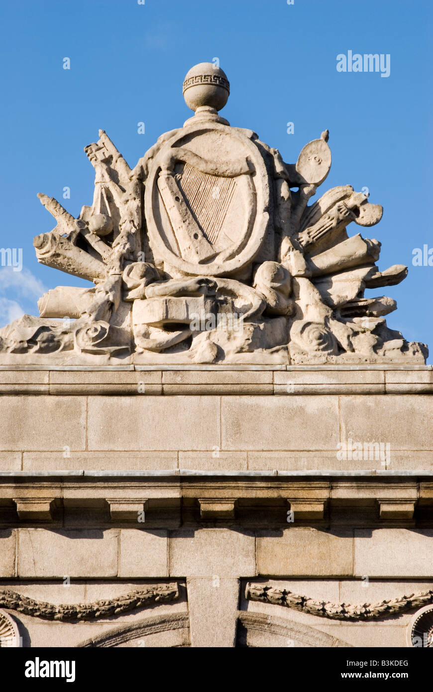 Decorative stone carving on the roof of The Four Courts Building on the