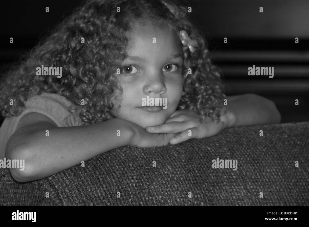 Black and white photo of young mixed race girl Stock Photo - Alamy