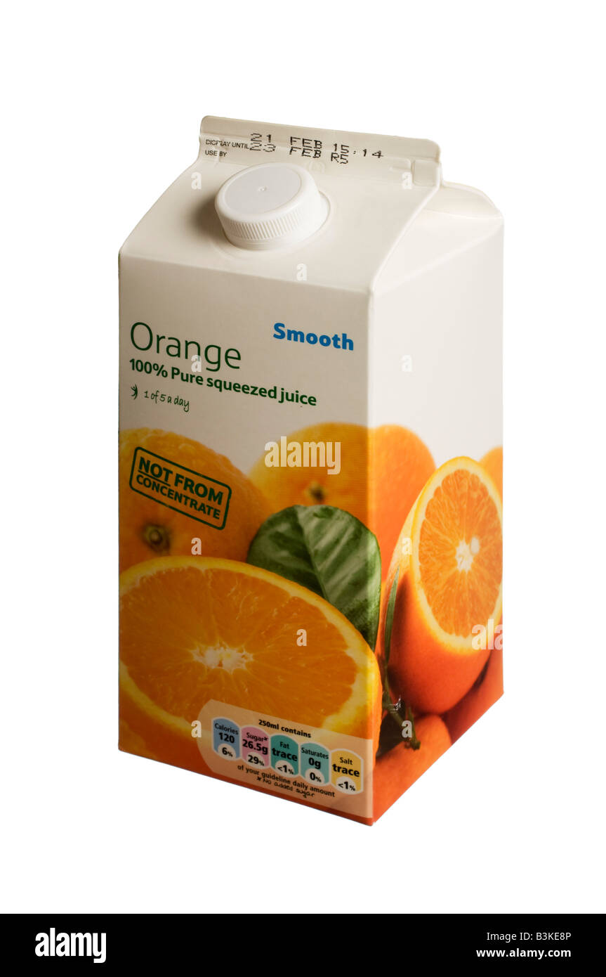 Orange Juice box carton Stock Photo - Alamy