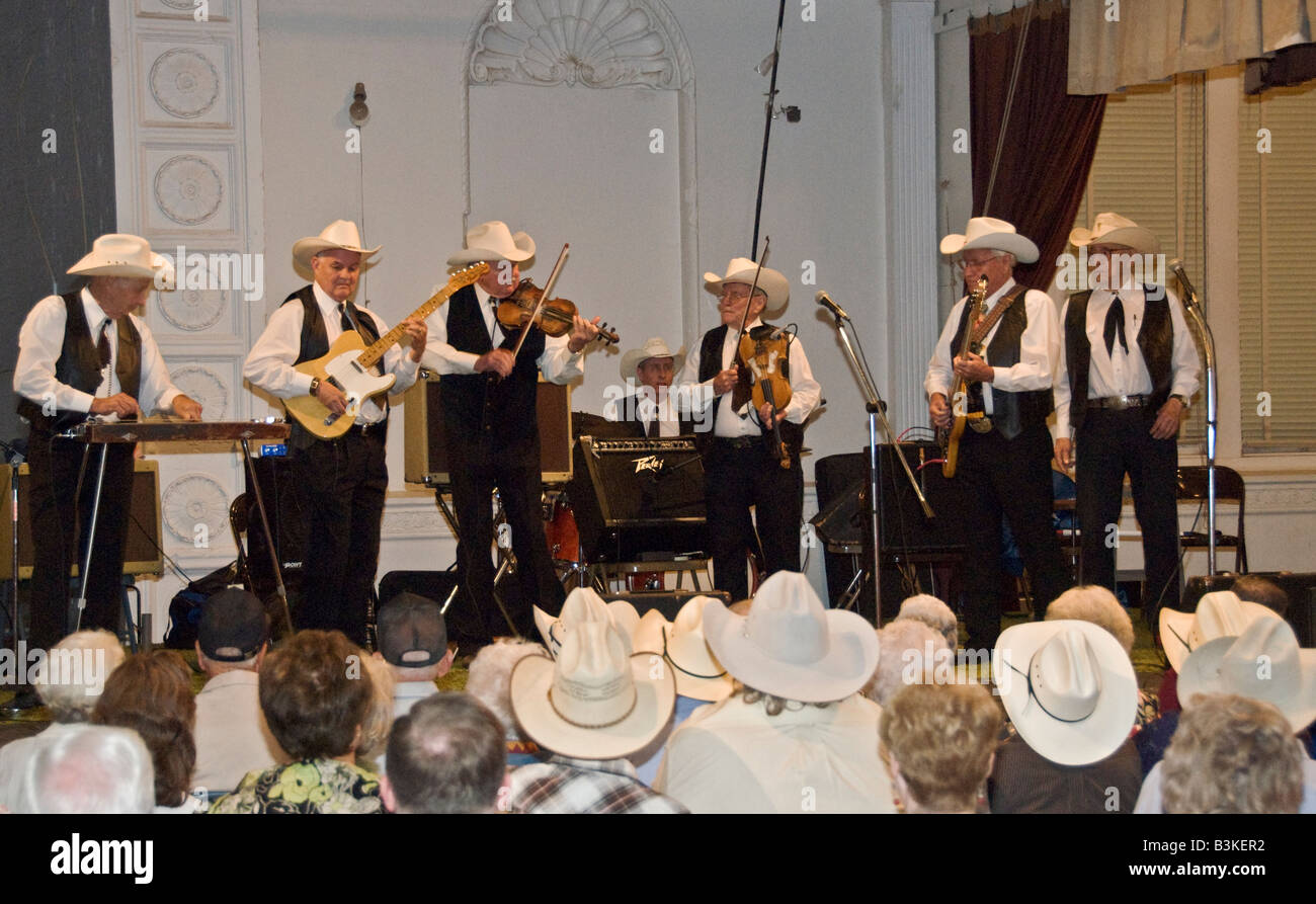 Texas Turkey annual Bob Wills Day celebration Texas Playboys western swing band in concert Stock Photo