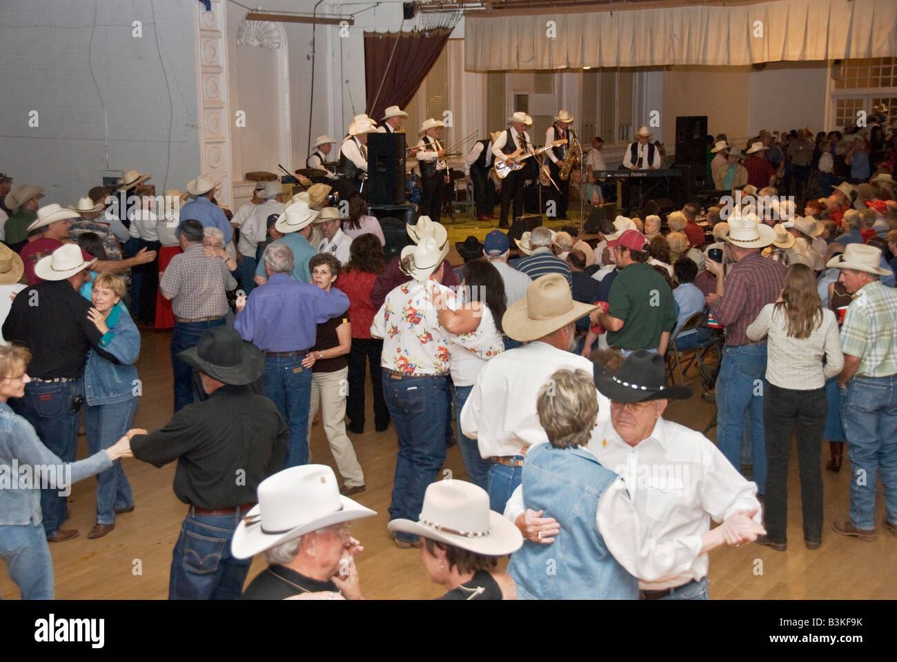 Texas Turkey annual Bob Wills Day celebration Texas Playboys western swing band in concert dance Stock Photo