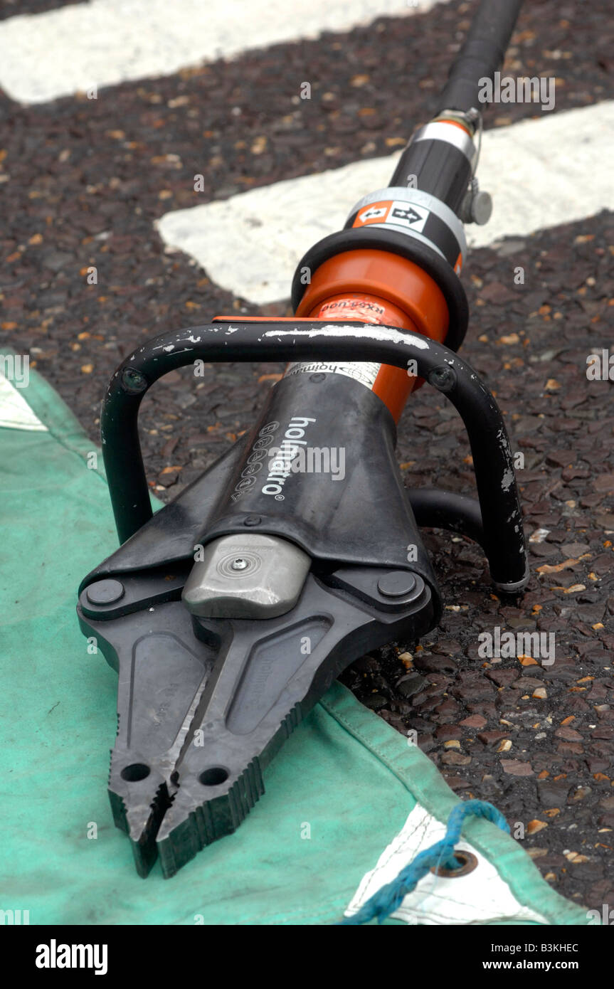 “Jaws of life” hydraulic cutting tool Stock Photo