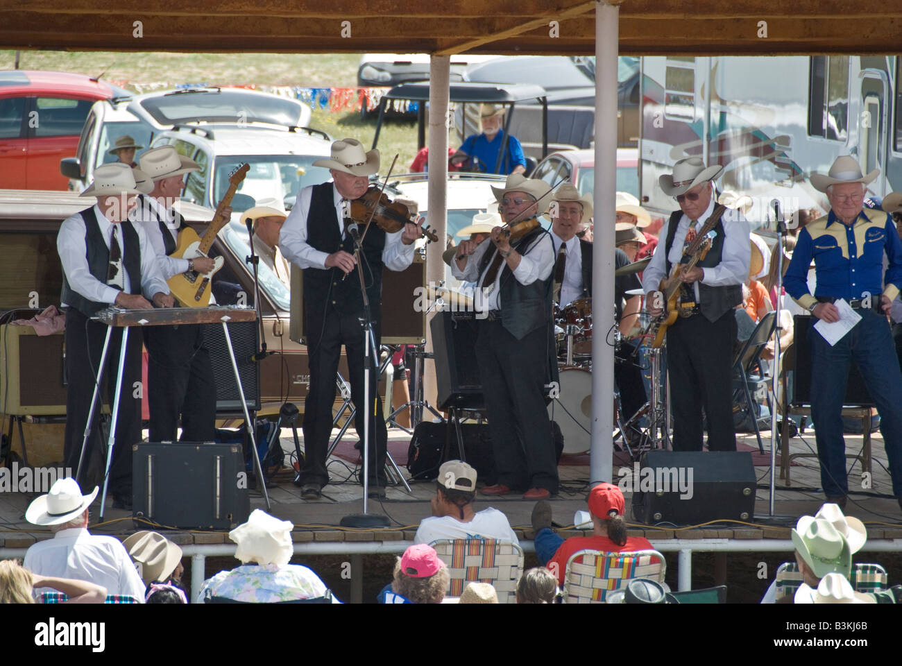Texas Turkey annual Bob Wills Day celebration Texas Playboys western swing band in concert Stock Photo