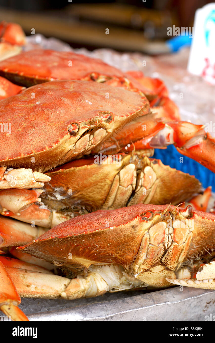 Fresh crab for sale at an outdoor fish market Stock Photo - Alamy