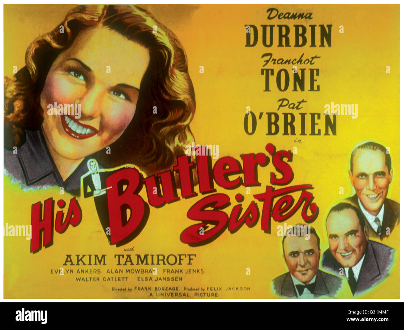HIS BUTLER'S SISTERS  poster for 1943 Universal film with Deanna Durbin Stock Photo