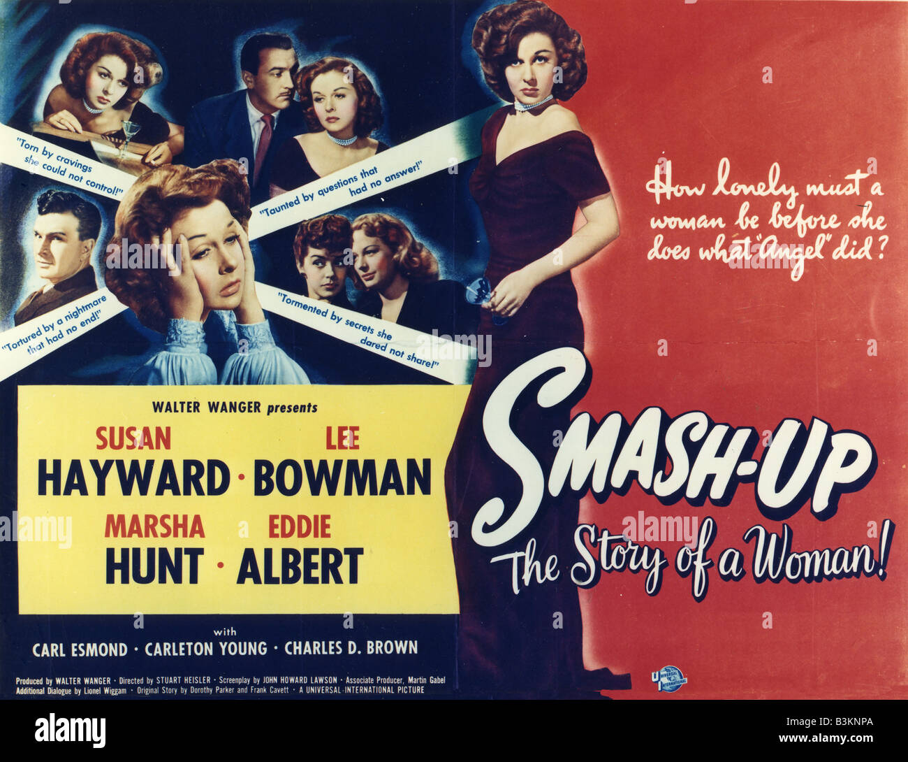 SMASH UP, THE STORY OF A WOMAN  Poster for 1947 Universal-International film with Susan Hayward Stock Photo