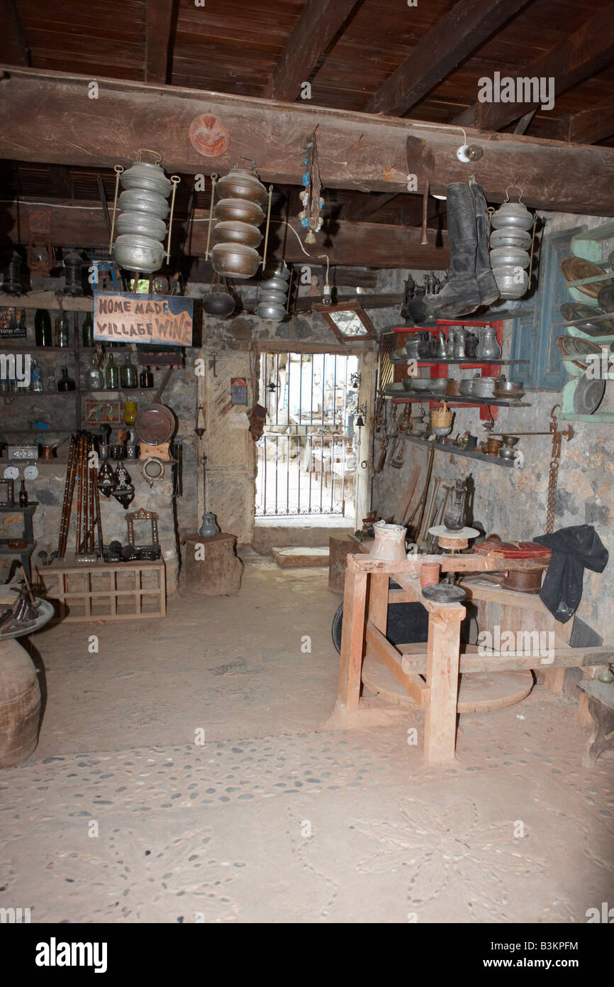 Collection of various items left behind in the abandoned village of Kayakoy, where Greeks lived until approximately 1923. Turkey Stock Photo