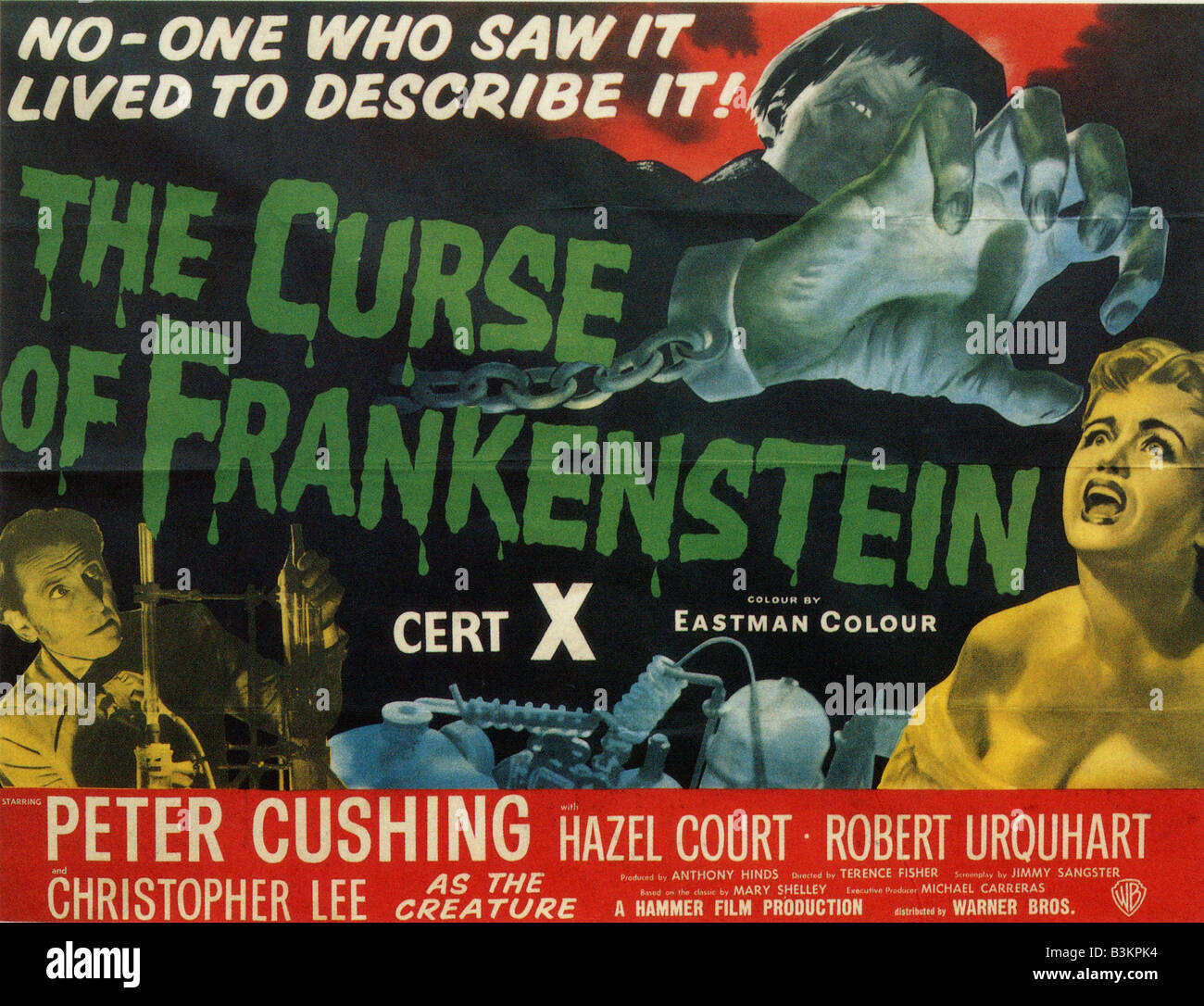 CURSE OF FRANKENSTEIN Poster for 1957 Warner/Hammer film with Peter