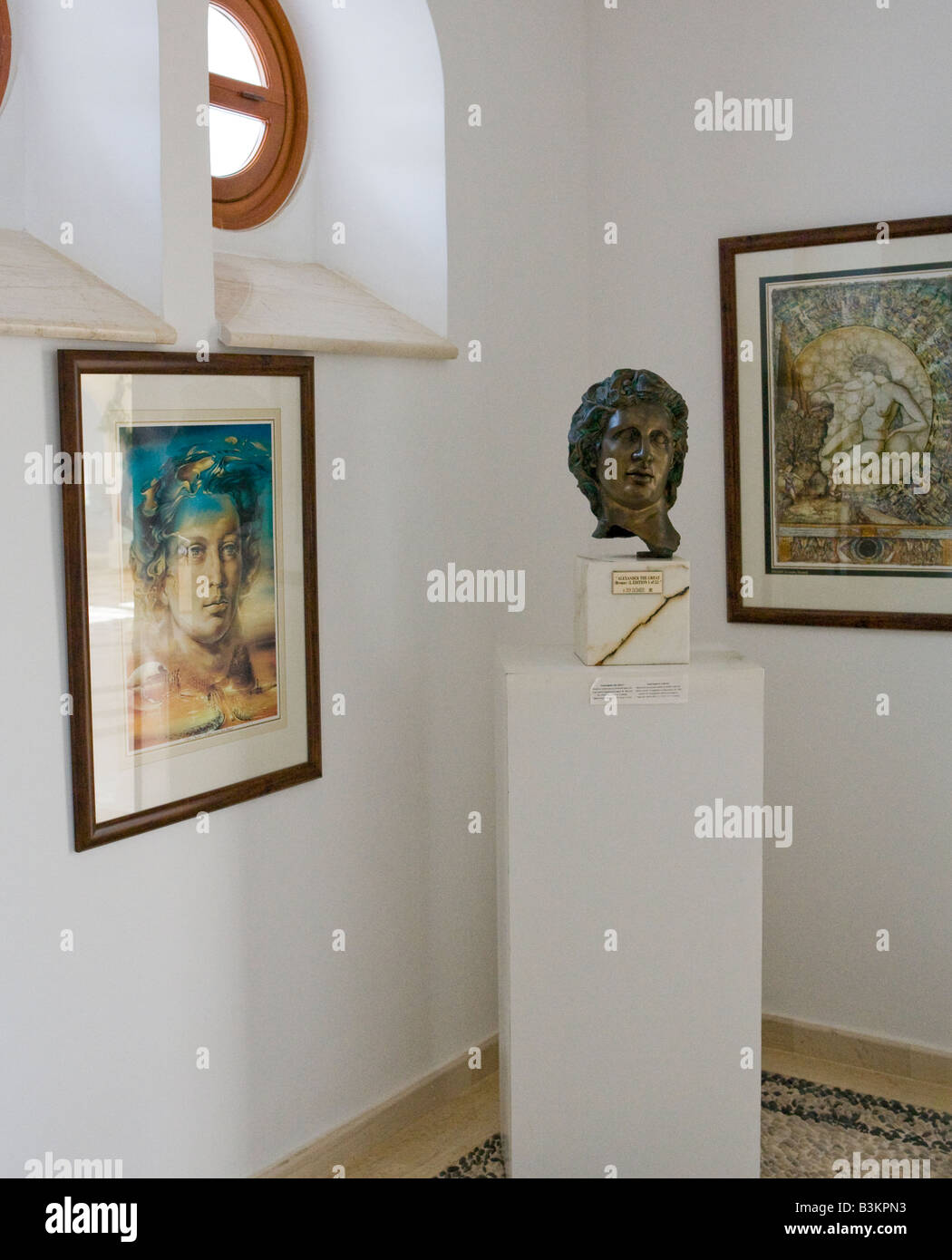 Marble head of Alexander The Great, Kalithea Art Gallery, Rhodes, Greece Stock Photo
