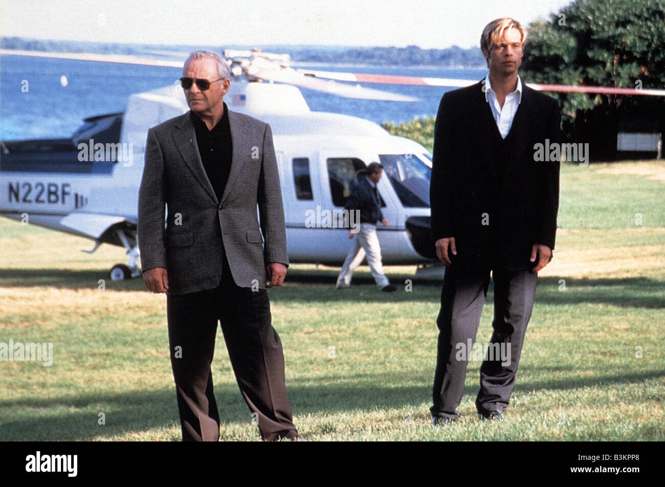 MEET JOE BLACK 1998 Universal/City Light film with Brad Pitt at right and Anthony Hopkins Stock