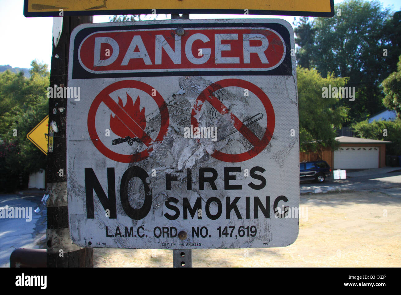 Cal Fire Risk Sign Fire Hazard Warnings in Southern California's Laurel Canyon Stock Photo ...