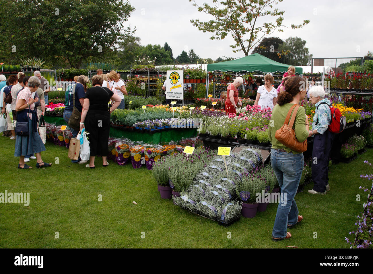 people buying plants at the gardeners weekend an annual show held at kings heath park birmingham west midlands uk Stock Photo