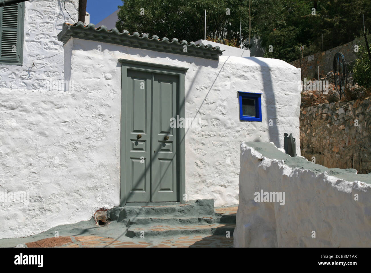 Fishermans Cottage at Hydra Stock Photo