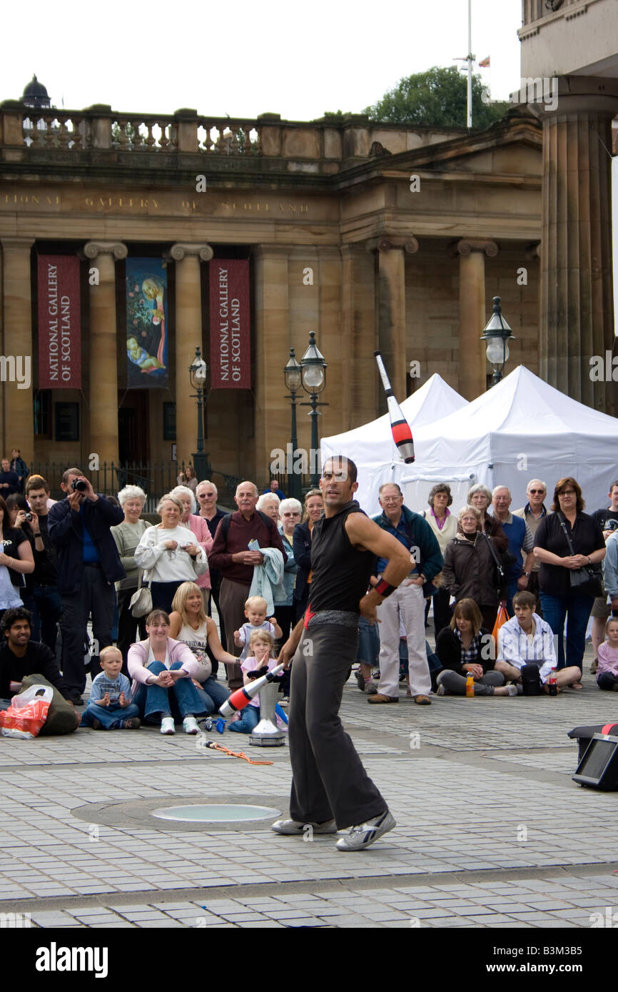 A street act at the Fringe Festival Edinburgh Scotland Stock Photo
