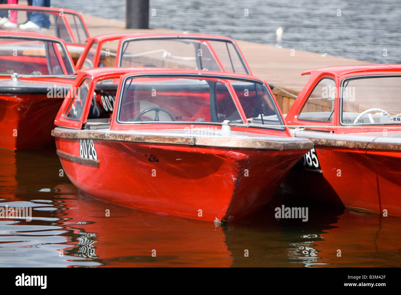 Red Boats on Windermere Stock Photo Alamy