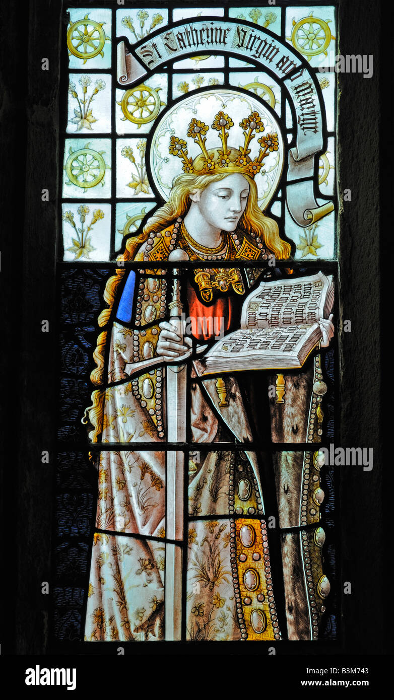 Saint Catherine window, (detail). Church of Saint Wilfrid, Melling ...