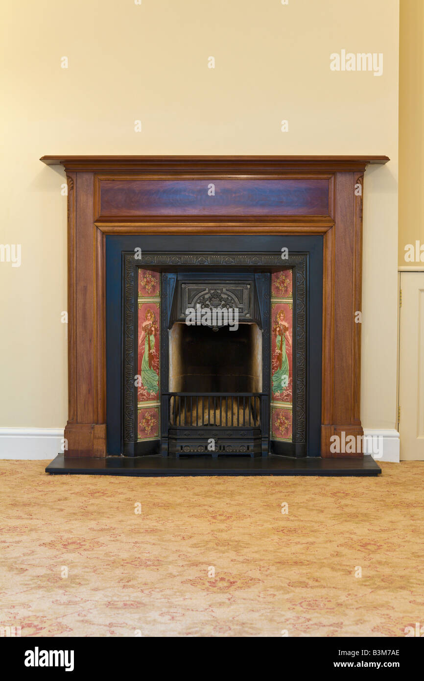 Open Victorian fireplace, PR Stock Photo