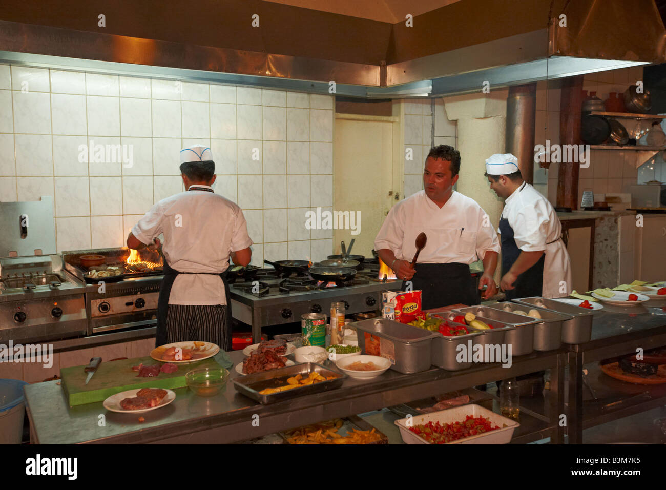 Kitchen in Sultan Ahmet, traditional Turkish restaurant. Oludeniz