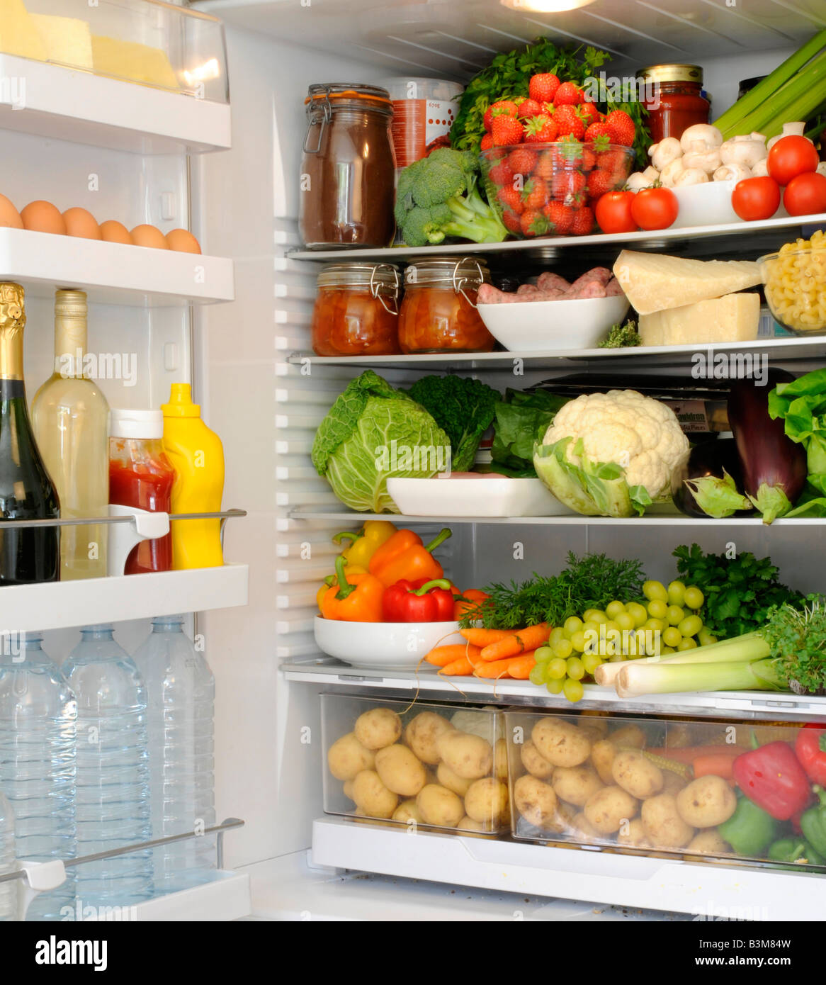 CONTENTS OF REFRIGERATOR Stock Photo - Alamy
